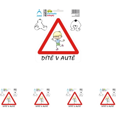 Walteco Dieťa v aute - veselý chlapec, 150x180mm, nálepka Množstvo: 5 ks , 20182BP1