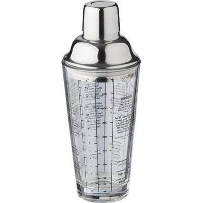 Sklenený šejker na koktaily (400 ml) Adela, sivá strieborná
