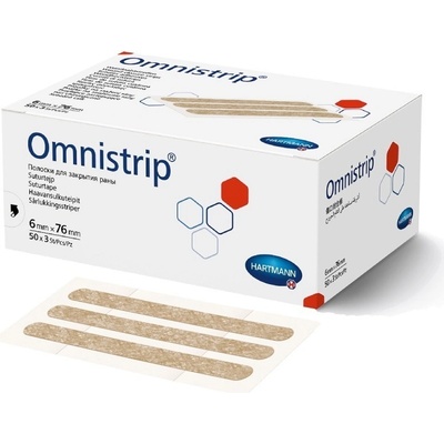 OMNISTRIP hypoalergénne prúžky na stiahnutie rany 50 x 3 ks