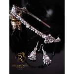 Radi handmade Сребриста диадема с кристали и обици (252)