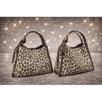 Max Original Leather Dámska kožená kabelka leopard
