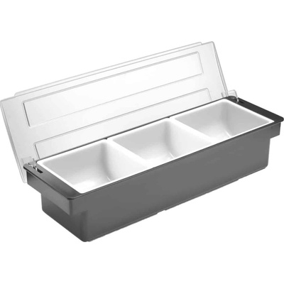 Bar up Box na ingrediencie – 3 nádoby – čierny – 480x150x(V)100 mm | Bar up