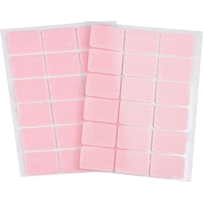Suchý zip samolepicí obdélníčky 25x32 mm Varianta: 6 růžová sv., Balení: 1 karta 46392/101149/247275