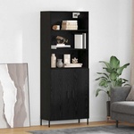 vidaXL Висок шкаф Черния дъб 69, 5 x 34 x 180 см Инженерна дървесина (3416085)