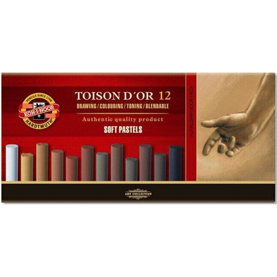 KOH-I-NOOR Toison Soft Pastels Комплект сухи пастели Browns 12 бр (8522012002BR)