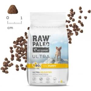 VetExpert Raw Paleo Ultra Turkey Mini Puppy - висококачествена монопротеинова кучешка храна за подрастващи кучета от дребни породи с пуйка, 8 кг, Vet Expert - Полша