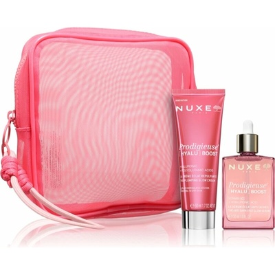 Nuxe Prodigieuse Hyalu Boost spevňujúci a rozjasňujúci krém 50 ml + Nuxe Prodigieuse Hyalu Boost rozjasňujúce sérum 30 ml + kozmetická taška 1 ks