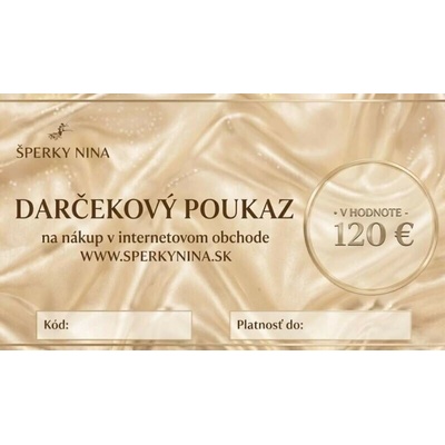 Šperky Nina - Darčeková poukážka 120 € - cert120