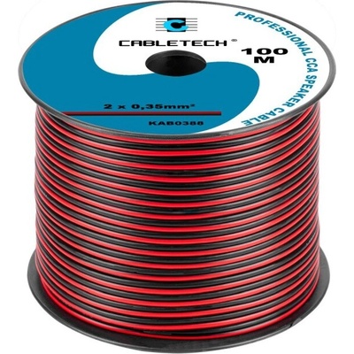 CABLETECH dvojlinka 2 x 0,35mm², čierno-červená, 100m