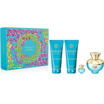 Versace Dylan Turquoise EDT 100 ml + sprchový gél 100 ml + telový gél 100 ml + EDT 5 ml darčeková sada