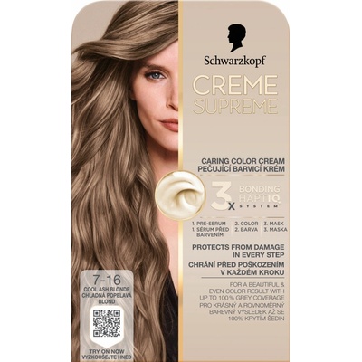 Schwarzkopf Creme Supreme 7-16 Chladná popolavá blond