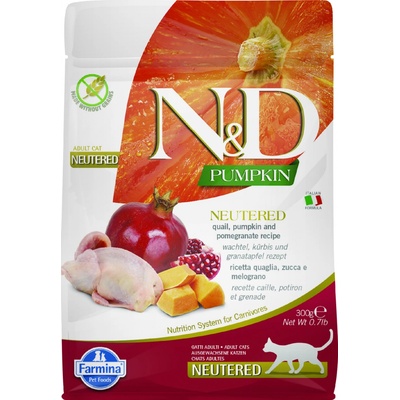 N&D GF Pumpkin CAT NEUTERED Quail & Pomegranate 300 g