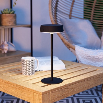 EGLO 75876-LED Соларна презареждаема настолна лампа SIMERI с димер LED/3W/5V 1800mAh IP44 черна (EG75876)