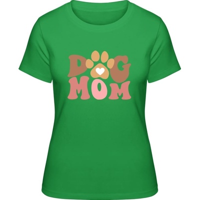 Premium Tričko Dizajn Psia mama s labkou Čistá zelená