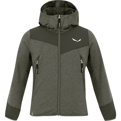Salewa Детско поларено яке Salewa Kid's Agner Melange PolarLite Full Zip Hoody Fleece jacket - Faded Green - размер 152 (EU) (703-3816-0516)