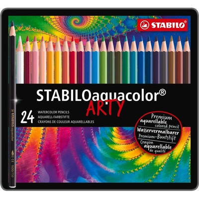 Pastelky STABILO aquacolor, sada 24 ks v kovovém pouzdru