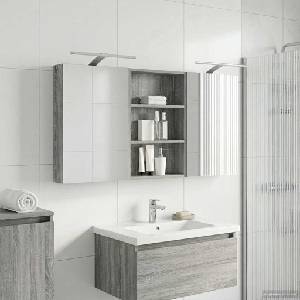 vidaXL Комплект шкафове за баня 3 бр. 120 x 10, 5 x 60, 5 см (3403741)
