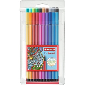 STABILO Комплект флумастери, Stabilo, Pen 68 ST6820/PL, 20 цвята (ST6820/PL)