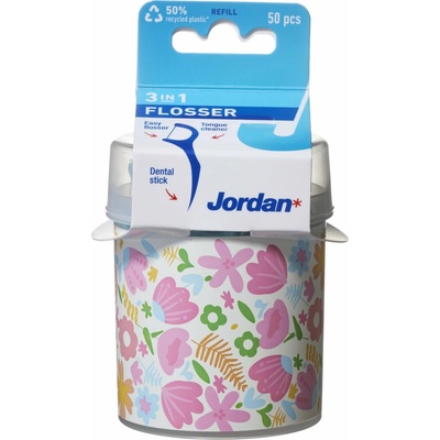 Jordan Flosser dentální párátka nit párátko škrabka 3 v 1 50 ks – Sleviste.cz
