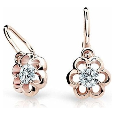 Cutie Jewellery detské náušnice z ružového zlata C1947-10-X-4 zelená