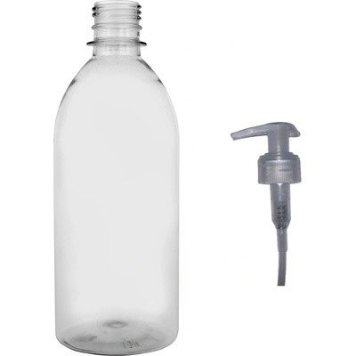 Tera plastová lahvička čirá s transparentní pumpičkou Tera 500 ml