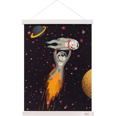 Art print plagát Skibi A3 - Fretky z Marsu - biela lišta uni