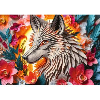 Trefl - Puzzle 3D efekt Paper Art Wolf - 1 000 piese