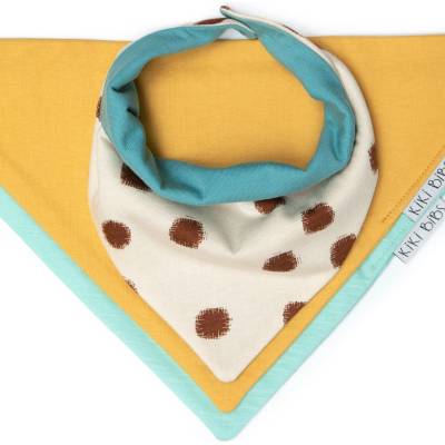 Kiki Bibs Комплект бебешки бандани Kiki Bibs - Biscuits Boy, 3 броя (287)