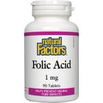 Natural Factors Folic Acid 1 mg [90 Таблетки]