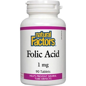 Natural Factors Folic Acid 1 mg [90 Таблетки]