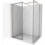 Mexen Kioto душ преграда Walk-in 140 x 120 cm, черна рамка, четкан мед - 800-140-202-65-70-120 (800-140-202-65-70-120)
