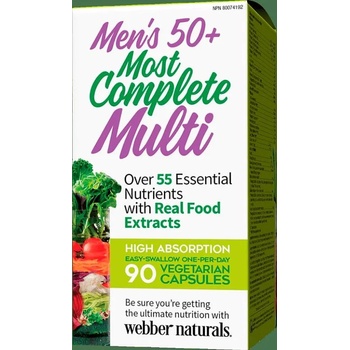 Webber Naturals Мултивитамини за мъже 50+ Webber Naturals, 90 капсули (3189)