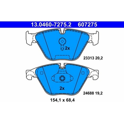 ATE 607275 Sada brzdových doštičiek 13.0460-7275.2