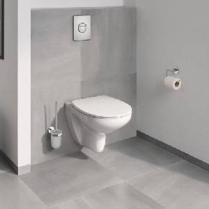 GROHE Комплект за окачване на тоалетна чиния Grohe Bau Ceramic Rimless с тънък капак с плавно затваряне (39899000)
