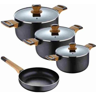BERGNER s nepriľnavým povrchom 7 ks Earth Black BG-34630-BK