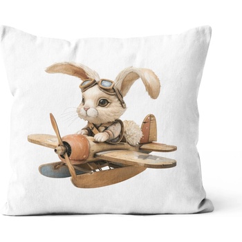 Takoy bavlna premium satén zajko letec-HT-00075 45 x 45 cm