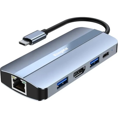 KingMa 5 в1 USB C хъб Type-C с HDTV-USB3.0&2.0-HUB-LAN-PD