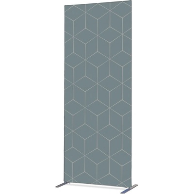 Jansen Display Potištěná látková dělící stěna Deco 85-200 Hexagon šedý, 870 x 2020 mm