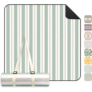 Sekey picnic blanket, waterproof, 200 x 200 cm, beach blanket, sand-free Padded, three-layer structure, PEVA waterproof base, tie strap carry strap, suitable for picnic, camping, beach - PM17 (PM17)