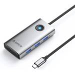 ORICO Докинг станция Orico PW11-6P25R-GY-BP USB-C, HDMI, 3x USB-A, LAN 2.5 Gbps, PD 100 W (PW11-6P25R-GY-BP)