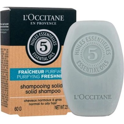 L'Occitane Aromachology Purifying Freshness Solid Shampoo 60 g освежаващ шампоан за нормална до мазна коса за жени