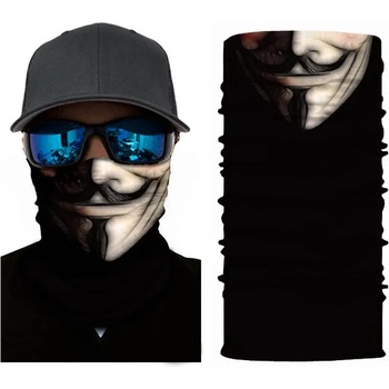 Hoodstyle Бандана шал на анонимните HoodStyle Bandana AnonymousBNP-S20 - Черен, размер