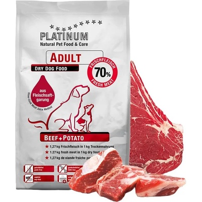 PLATINUM Platinum Beef Potato Храна за кучета, суха, с говеждо и картофи, 1.5kg