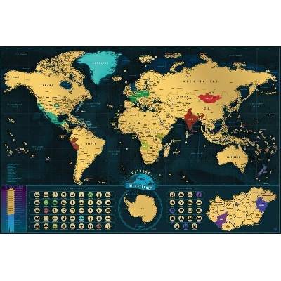 Stírací mapa světa - maďarská verze