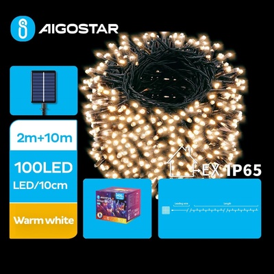 Aigostar - Соларна LED гирлянда 100xLED/8 режима 12 м IP65 топла бяла (AI0423)