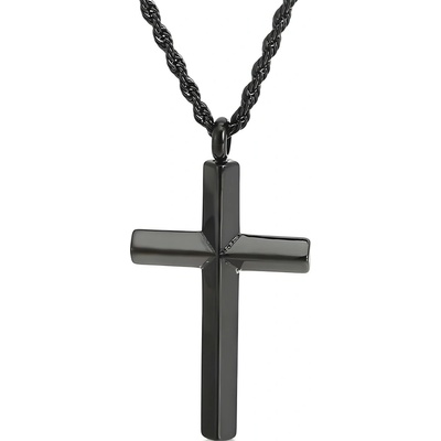 Harahu Náhrdelník PU-38414 Cross Čierna