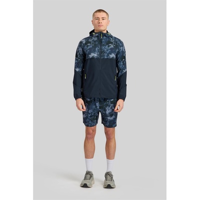 ALTRYN Яке ALTRYN Men's Brush Print Cut & Sew Water Resistant Hooded Long Sleeve Softshell Jacket - Navy Mix