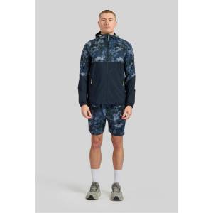 ALTRYN Яке ALTRYN Men's Brush Print Cut & Sew Water Resistant Hooded Long Sleeve Softshell Jacket - Navy Mix
