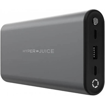HYPER by Sanho HyperJuice 130W USB-C PD Battery - преносима външна батерия с 2 x USB-C порта и USB изход за зареждане на мобилни устройства с мощност до 130W (27000 mAh) (тъмносив)