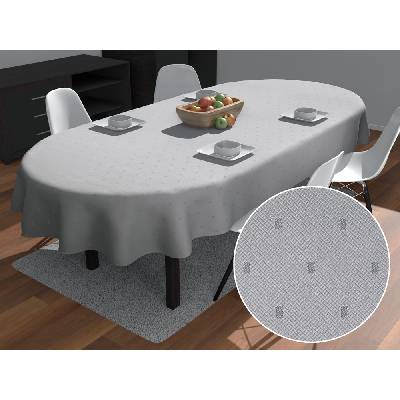 Biante Teflónový oválny obrus TF-080 Obdĺžničky na sivom 140x180 cm